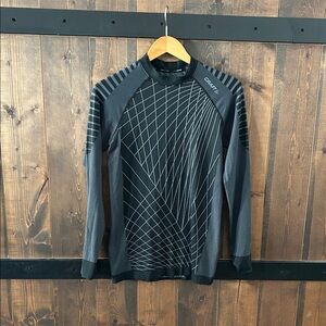 Craft Black and Charcoal Geometric Long Sleeve Base Layer Women’s Size L